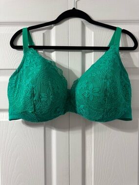 Cacique Emerald Green Lace Full Coverage Bra